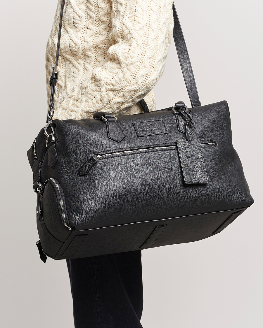 Homme | Polo Ralph Lauren Pebbled Leather Dufflebag Black | Polo Ralph Lauren | Pebbled Leather Dufflebag Black