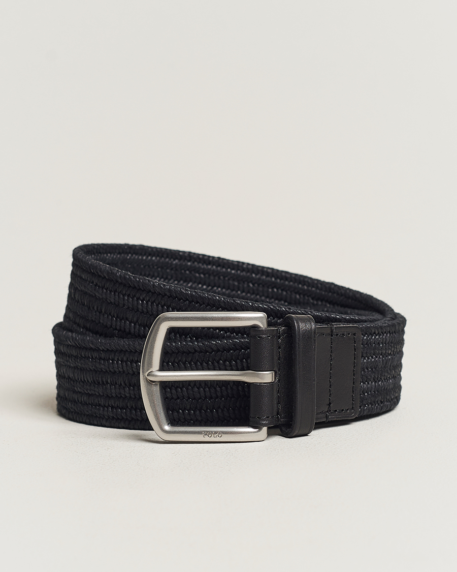 Homme | Polo Ralph Lauren Braided Cotton Elastic Belt Polo Black | Polo Ralph Lauren | Braided Cotton Elastic Belt Polo Black