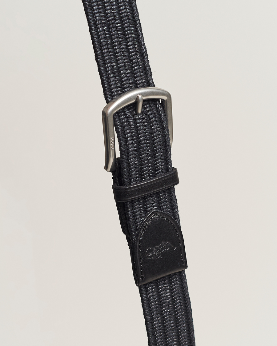 Homme | Polo Ralph Lauren Braided Cotton Elastic Belt Polo Black | Polo Ralph Lauren | Braided Cotton Elastic Belt Polo Black