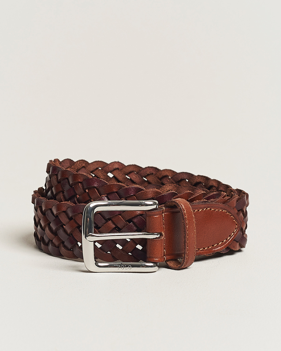 Homme | Polo Ralph Lauren Braided Belt Saddle Brown/Dk Brown W38 | Polo Ralph Lauren | Braided Belt Saddle Brown/Dk Brown W38