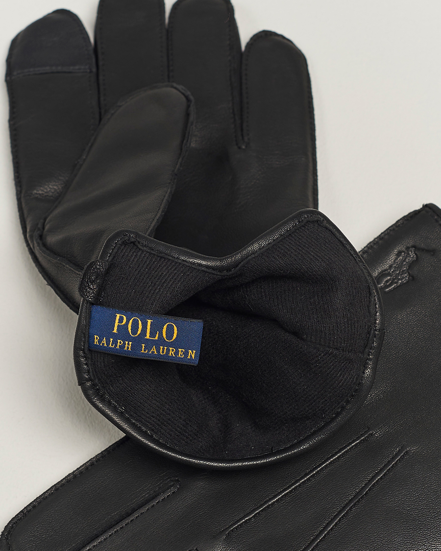Homme | Polo Ralph Lauren Leather Gloves Black | Polo Ralph Lauren | Leather Gloves Black