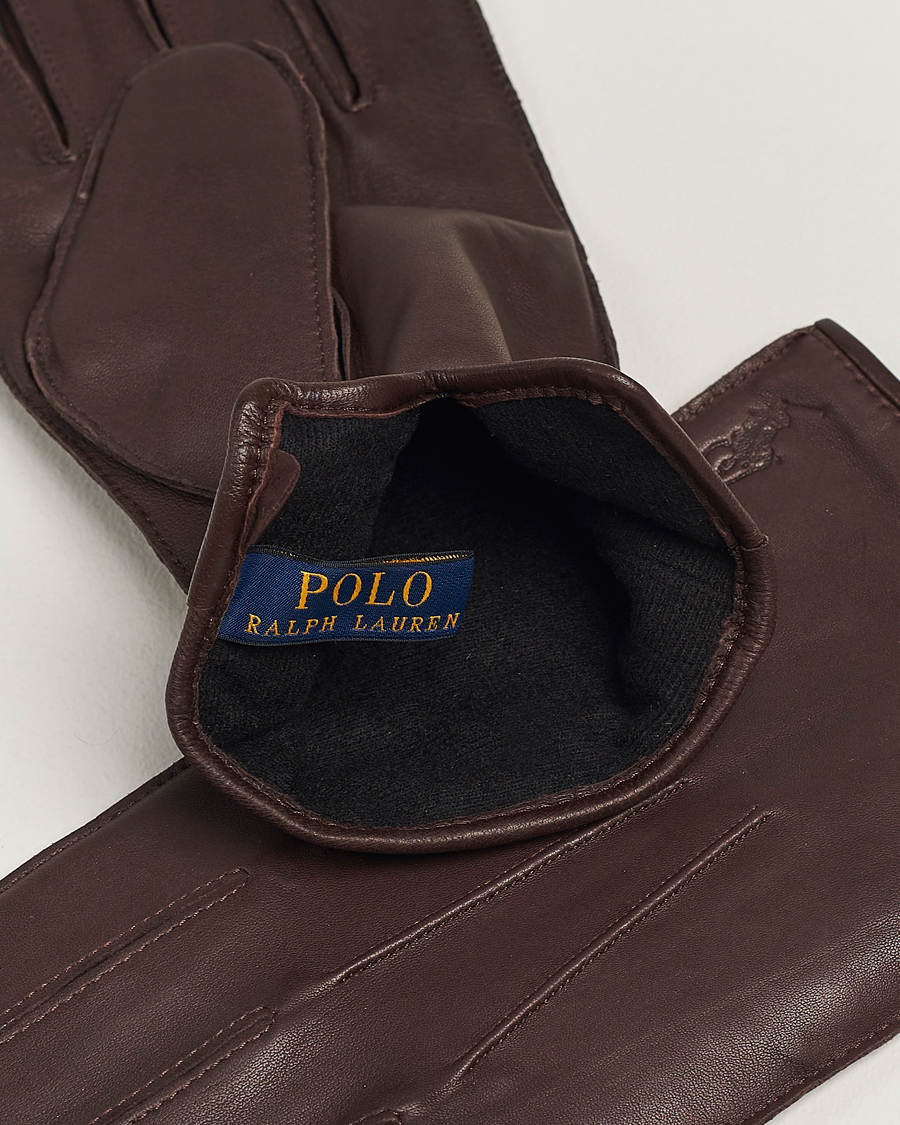 Homme |  | Polo Ralph Lauren | Leather Gloves Dark Brown