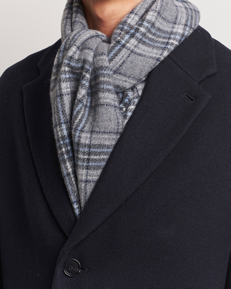 Homme | Polo Ralph Lauren Wool Checked Scarf Grey | Polo Ralph Lauren | Wool Checked Scarf Grey