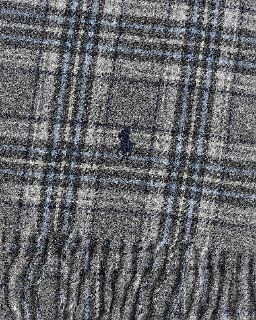 Homme | Polo Ralph Lauren Wool Checked Scarf Grey | Polo Ralph Lauren | Wool Checked Scarf Grey