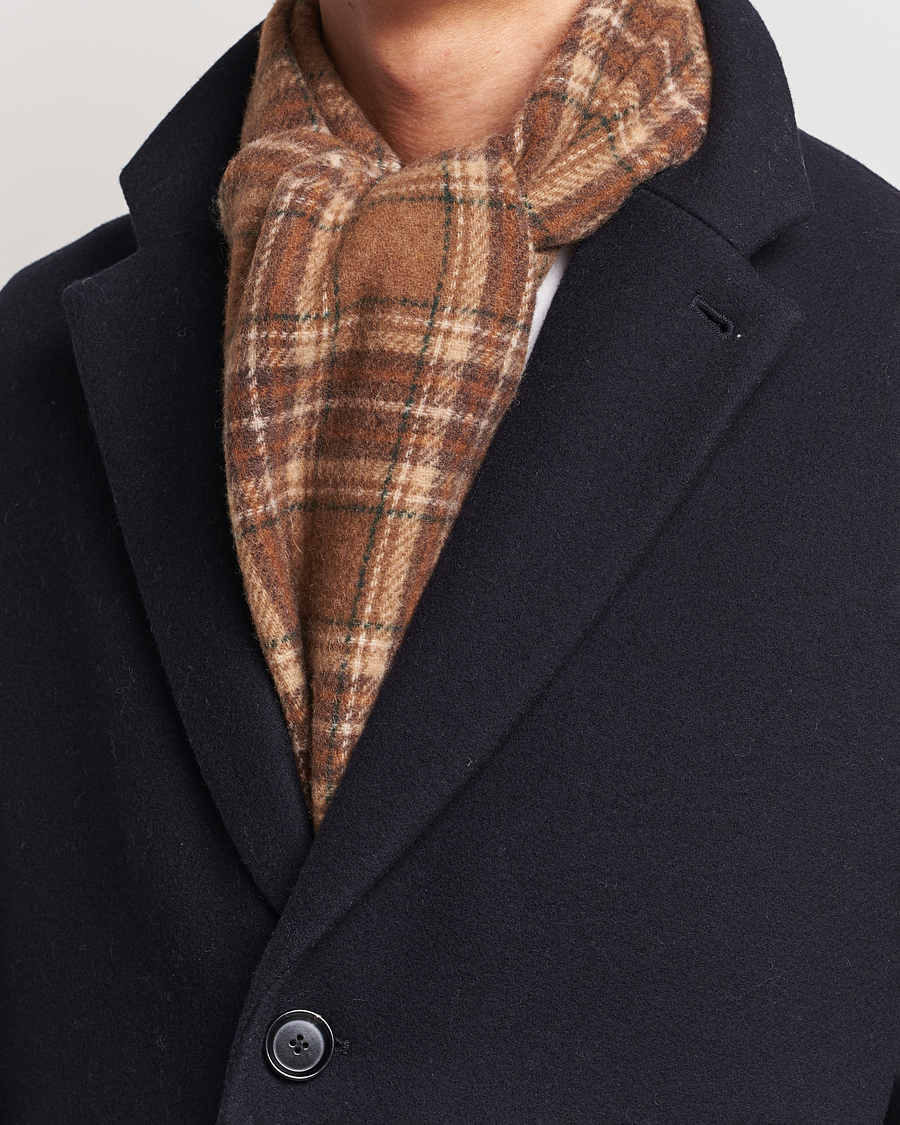 Homme | Polo Ralph Lauren Wool Checked Scarf Camel/Brown | Polo Ralph Lauren | Wool Checked Scarf Camel/Brown