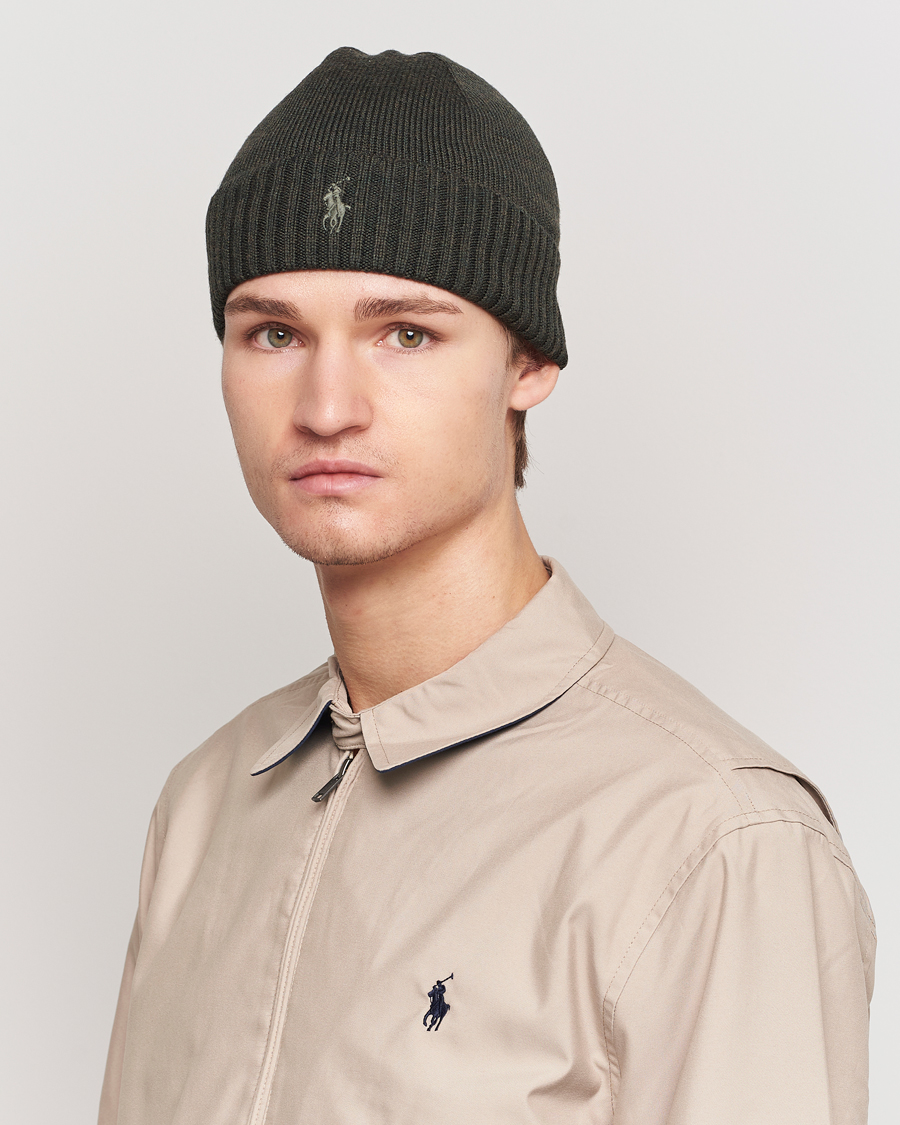 Homme | Polo Ralph Lauren Merino Wool Beanie Olive Heather | Polo Ralph Lauren | Merino Wool Beanie Olive Heather