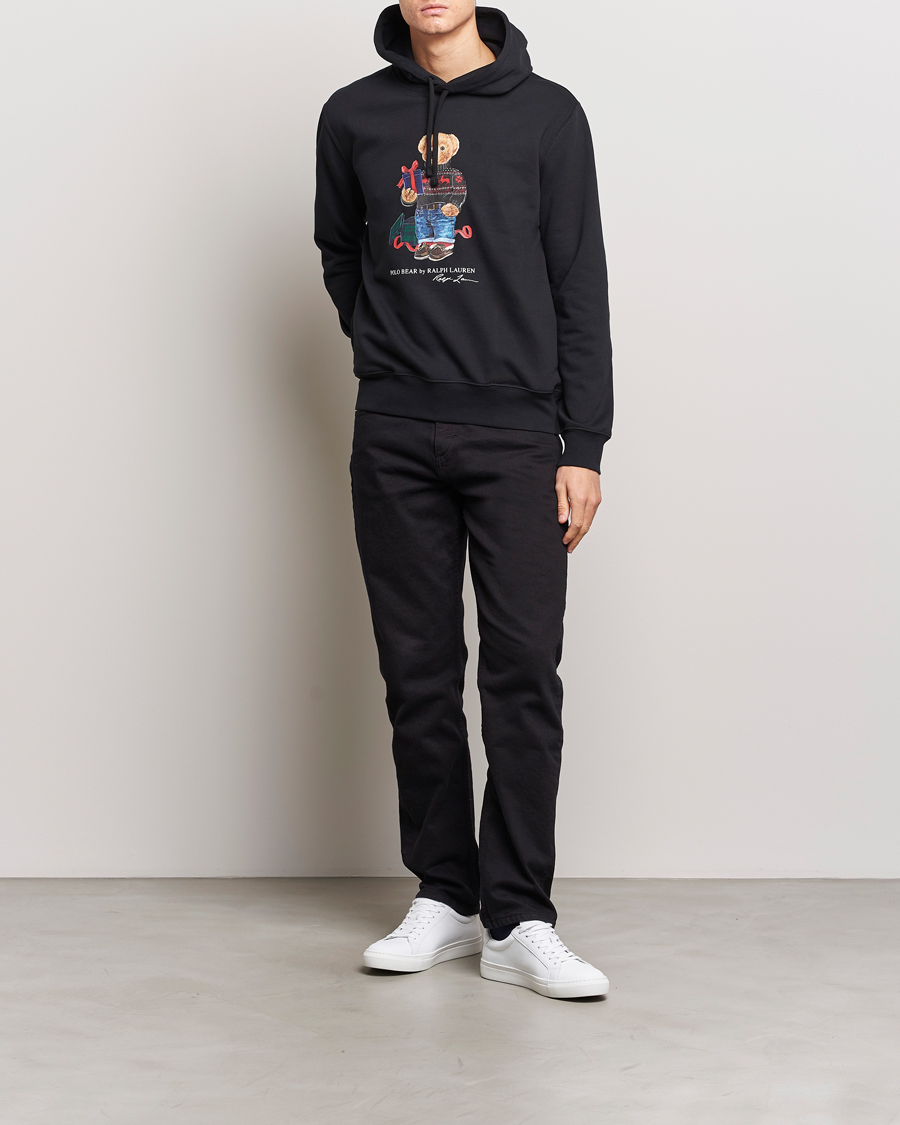 Homme | Pulls Et Tricots | Polo Ralph Lauren | Printed Denim Bear Hoodie Black