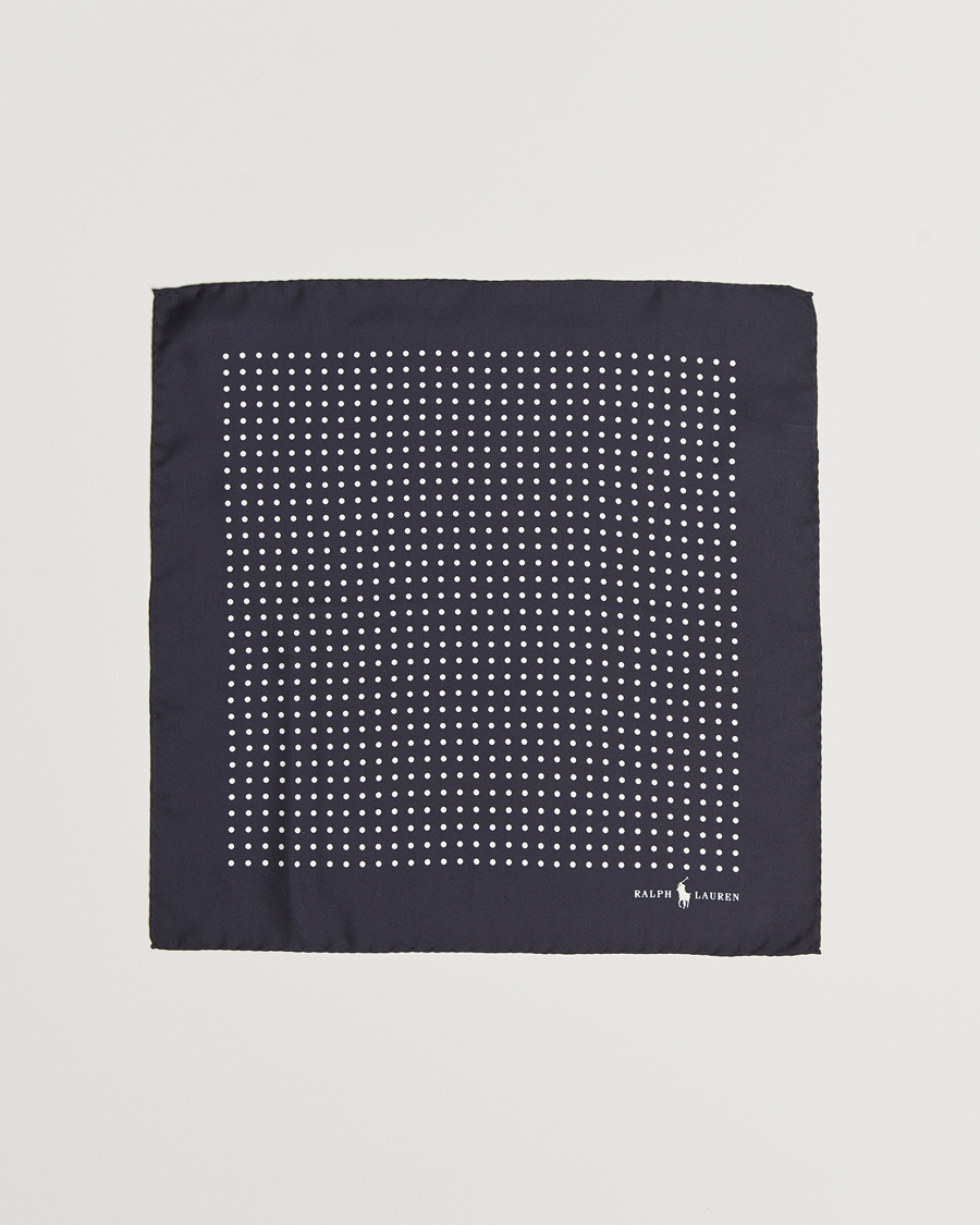 Homme | Pochettes De Costume | Polo Ralph Lauren | Silk Dot Pocket Square Navy/White