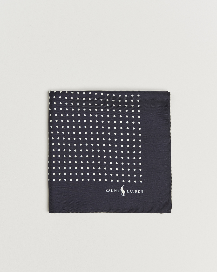Homme |  | Polo Ralph Lauren | Silk Dot Pocket Square Navy/White
