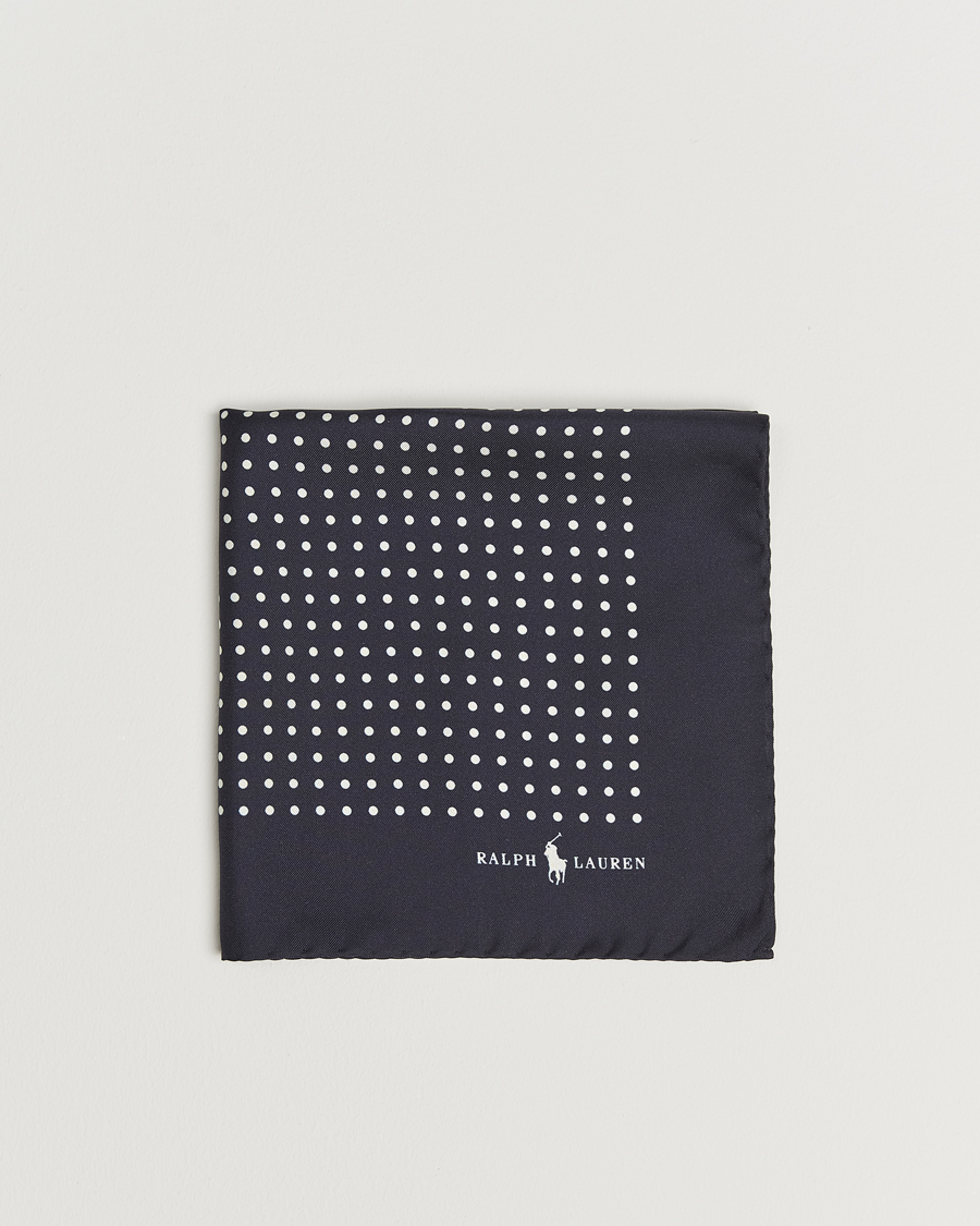 Homme | Pochettes De Costume | Polo Ralph Lauren | Silk Dot Pocket Square Navy/White