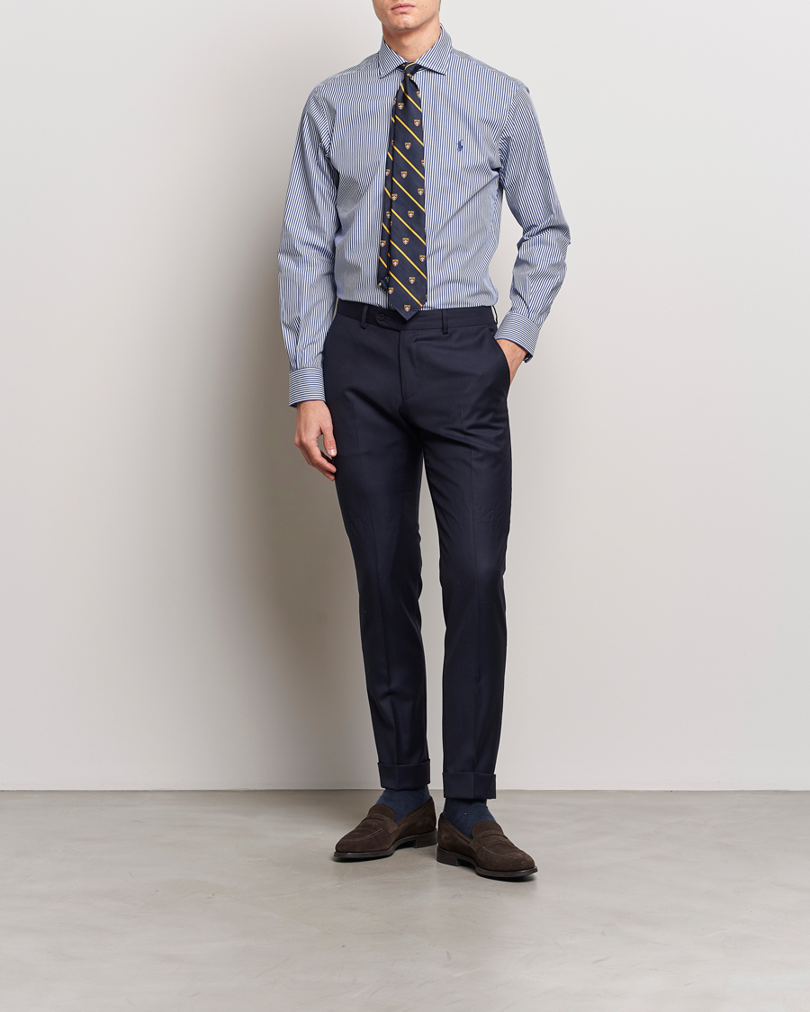 Homme | Chemises | Polo Ralph Lauren | Poplin Striped Dress Shirt Royal/White