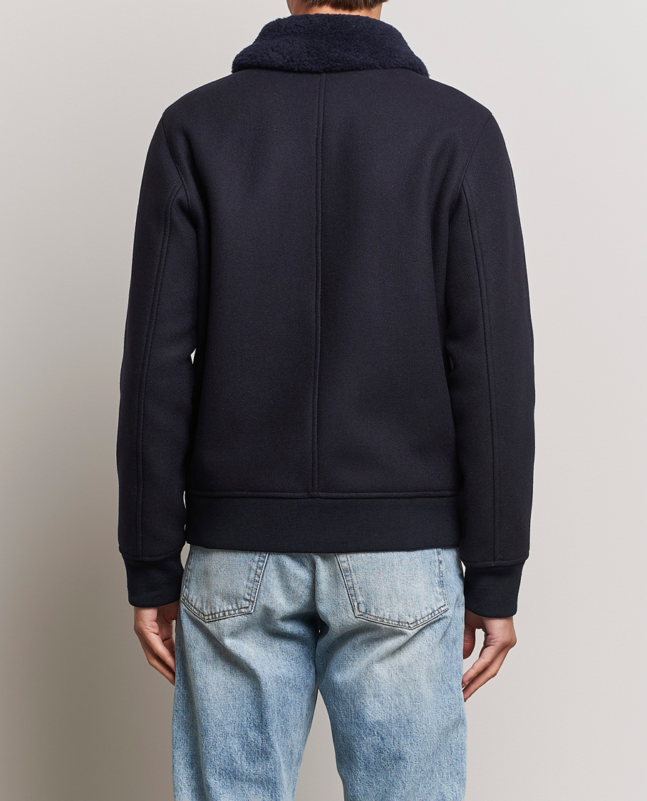 Homme | Manteaux Et Vestes | A.P.C. | Ben Shearling Bomber Jacket Dark Navy