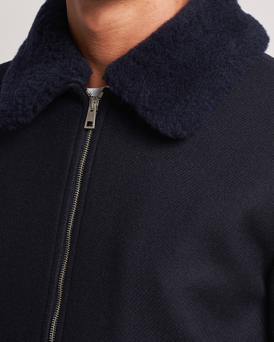 Homme | Manteaux Et Vestes | A.P.C. | Ben Shearling Bomber Jacket Dark Navy
