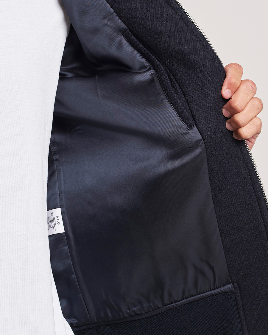 Homme | Manteaux Et Vestes | A.P.C. | Ben Shearling Bomber Jacket Dark Navy