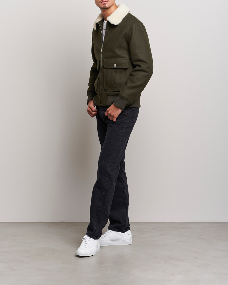 Homme | Manteaux Et Vestes | A.P.C. | Ben Shearling Bomber Jacket Dark Green