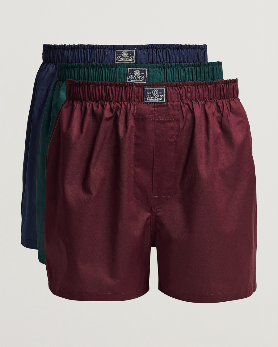 Homme | Sous-Vêtements Et Chaussettes | Polo Ralph Lauren | 3-Pack Woven Boxer Red/Navy/Green