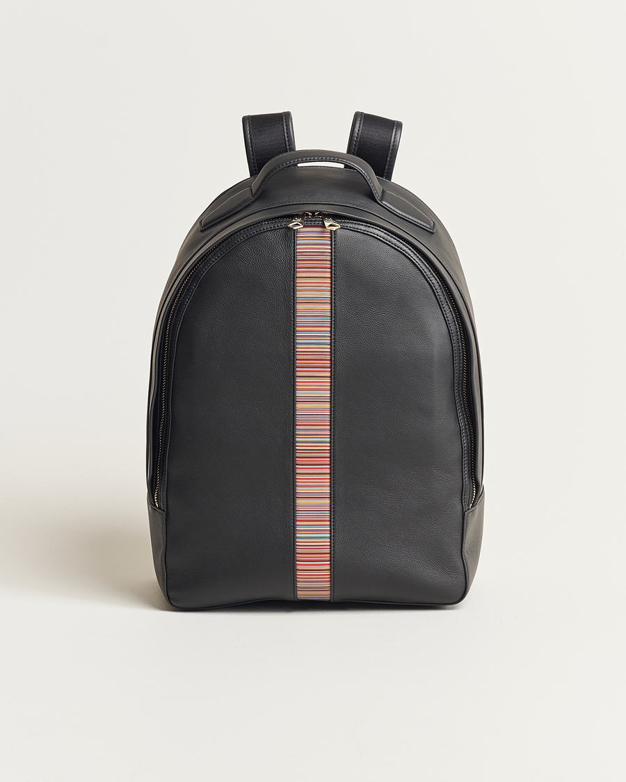 Homme | Paul Smith Leather Stripe Backpack Black | Paul Smith | Leather Stripe Backpack Black