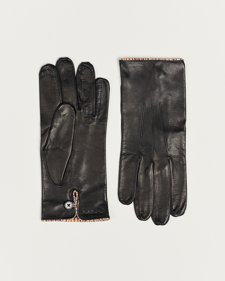 Homme | Paul Smith Leather Striped Piping Glove Black | Paul Smith | Leather Striped Piping Glove Black