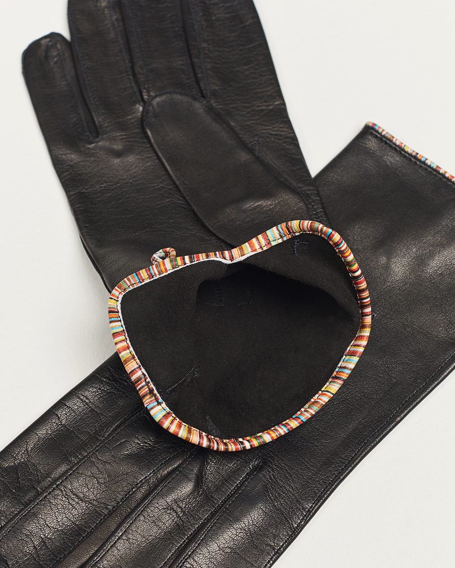 Homme | Paul Smith Leather Striped Piping Glove Black | Paul Smith | Leather Striped Piping Glove Black