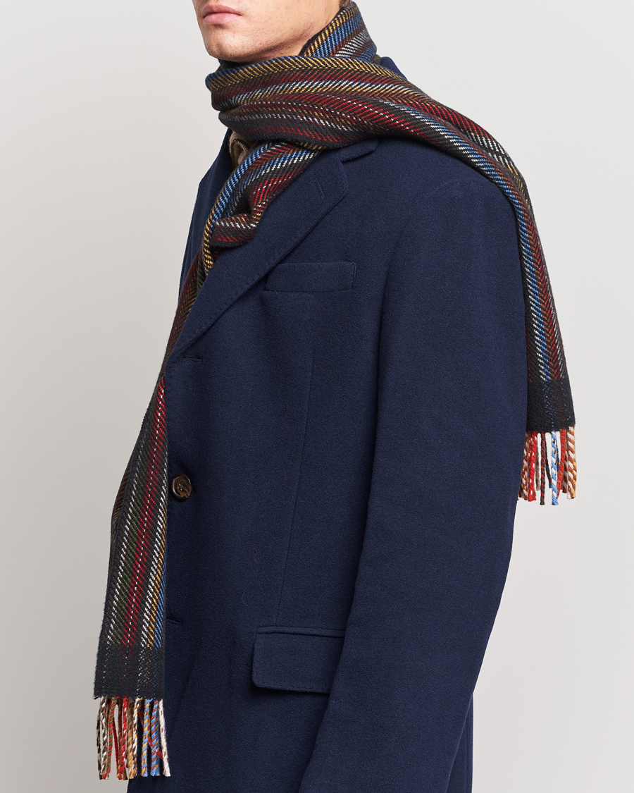 Homme |  | Paul Smith | Wool/Cashmere Stripe Herringbone Scarf Multi