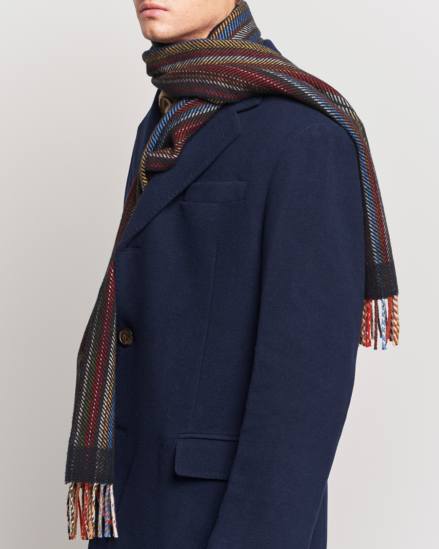 Homme | Paul Smith Wool/Cashmere Stripe Herringbone Scarf Multi | Paul Smith | Wool/Cashmere Stripe Herringbone Scarf Multi