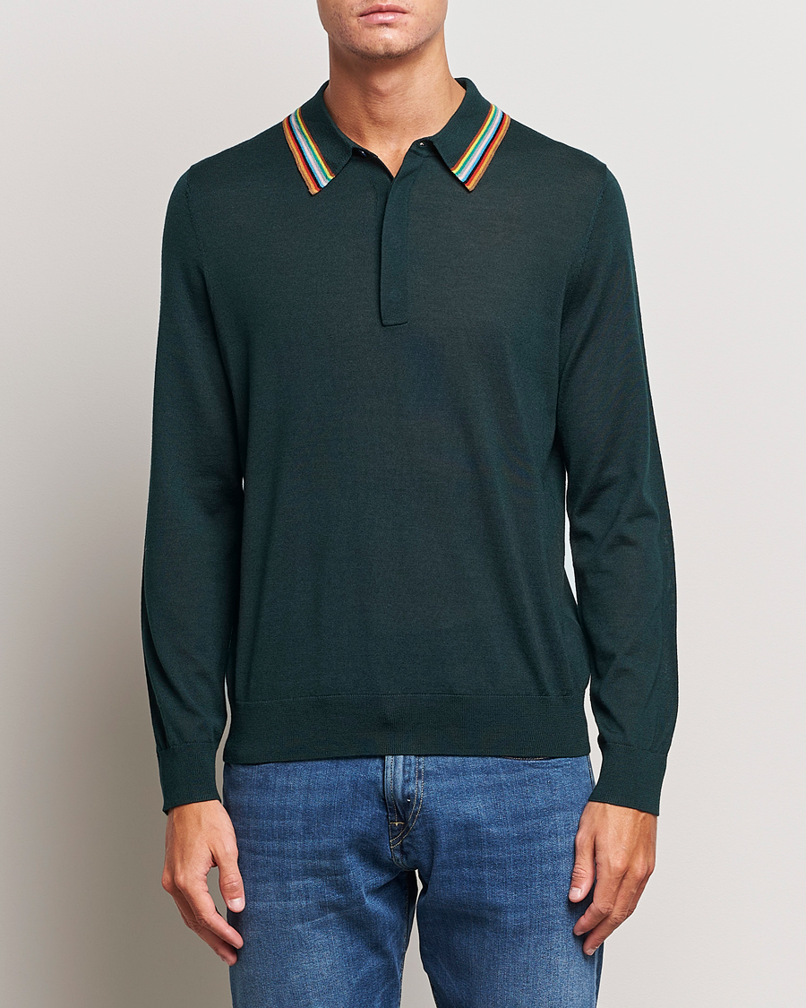 Homme | Pulls Et Tricots | Paul Smith | Wool/Silk Knitted Polo Dark Green