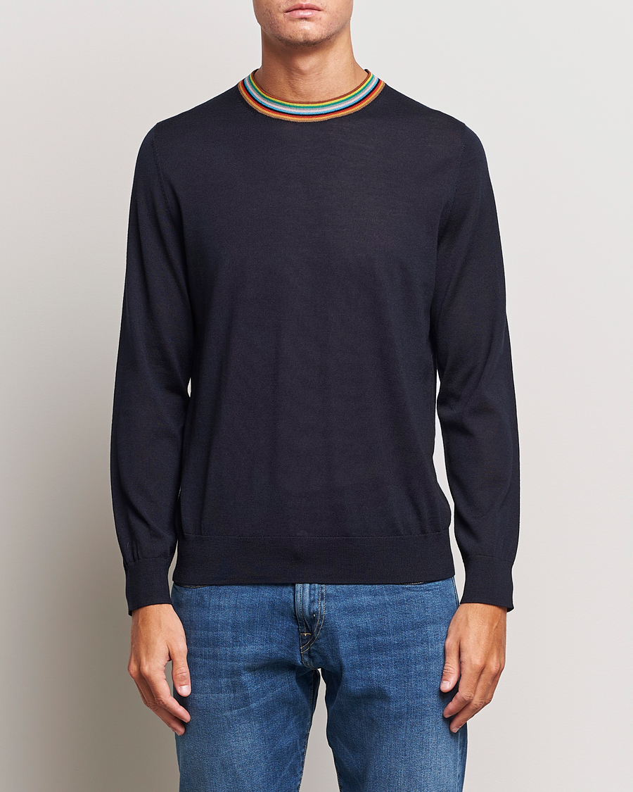 Homme | Pulls Et Tricots | Paul Smith | Wool/Silk Knitted Crew Neck Navy