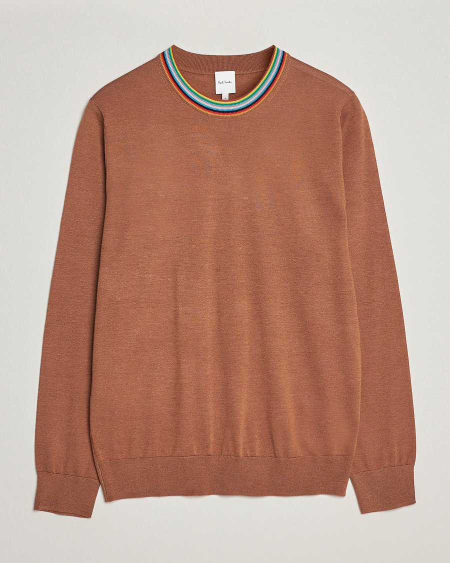 Homme | Pulls Et Tricots | Paul Smith | Wool/Silk Knitted Crew Neck Brown