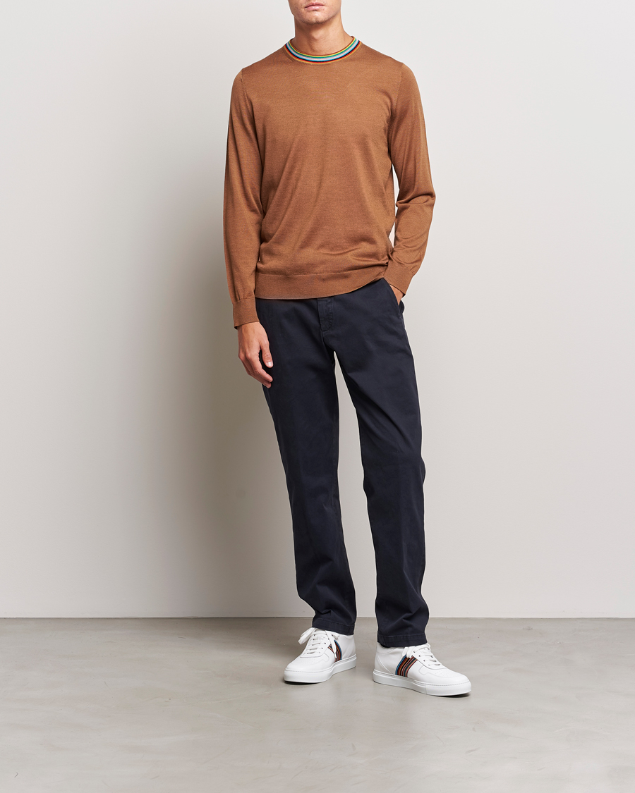 Homme | Pulls Et Tricots | Paul Smith | Wool/Silk Knitted Crew Neck Brown