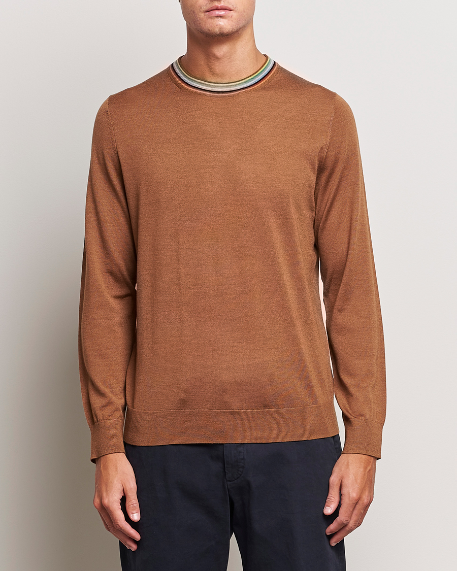 Homme | Pulls Et Tricots | Paul Smith | Wool/Silk Knitted Crew Neck Brown