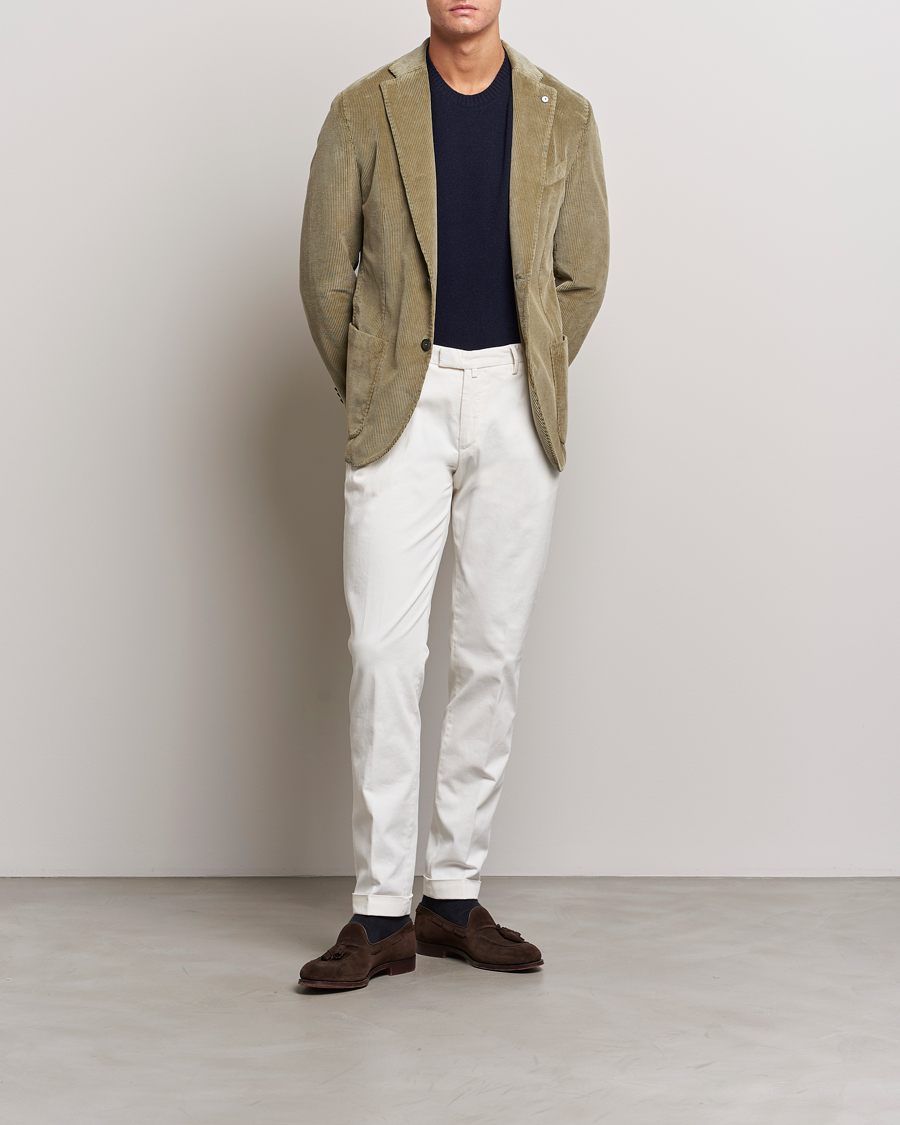 Homme | Pantalons | Briglia 1949 | Slim Fit Cotton Stretch Chino Off White