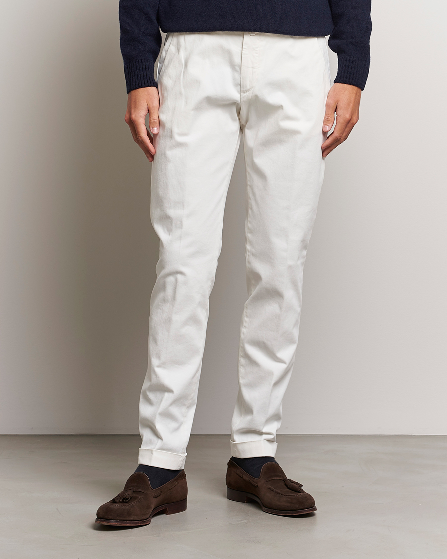 Homme | Pantalons | Briglia 1949 | Slim Fit Cotton Stretch Chino Off White