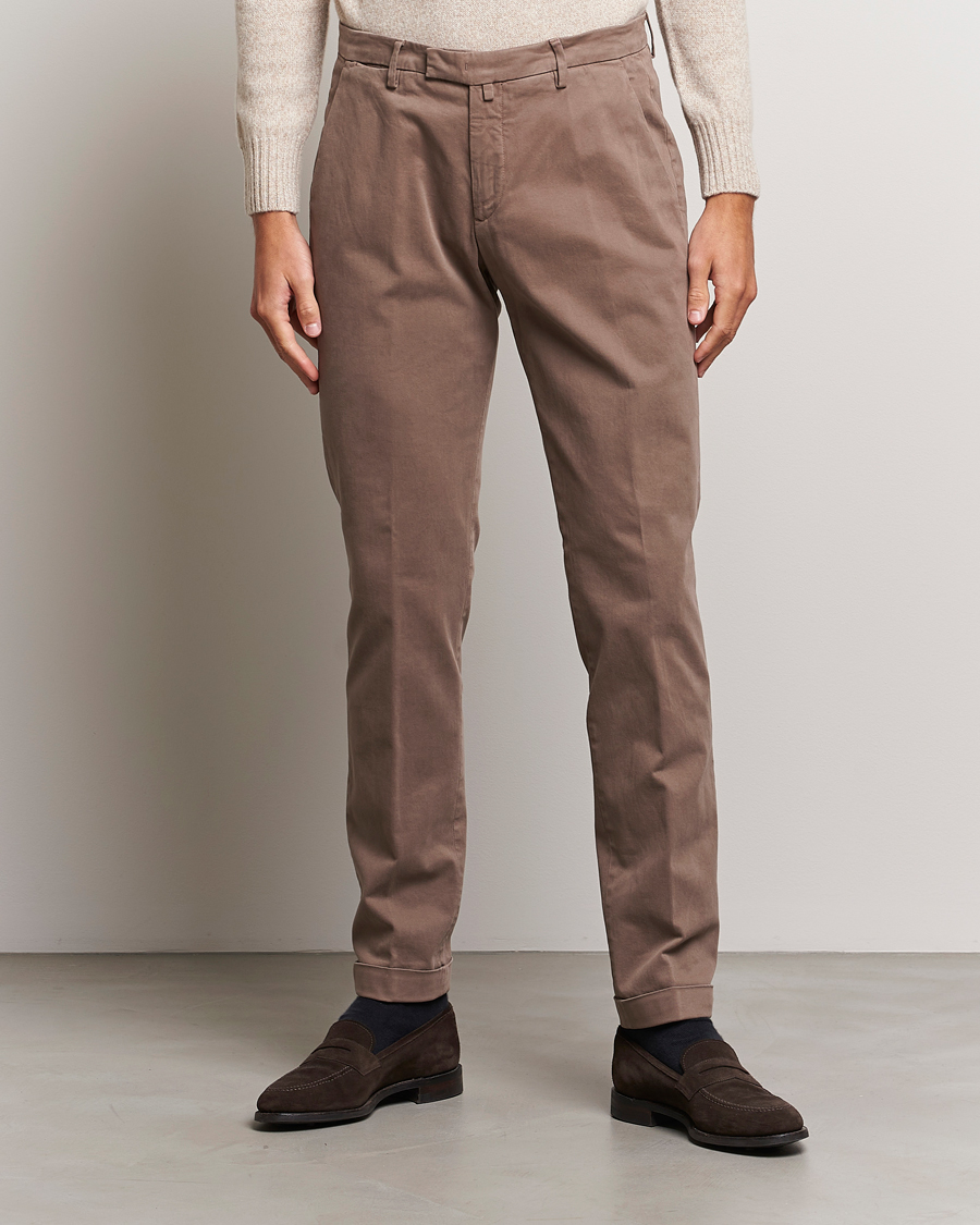 Homme | Pantalons | Briglia 1949 | Slim Fit Cotton Stretch Chino Taupe