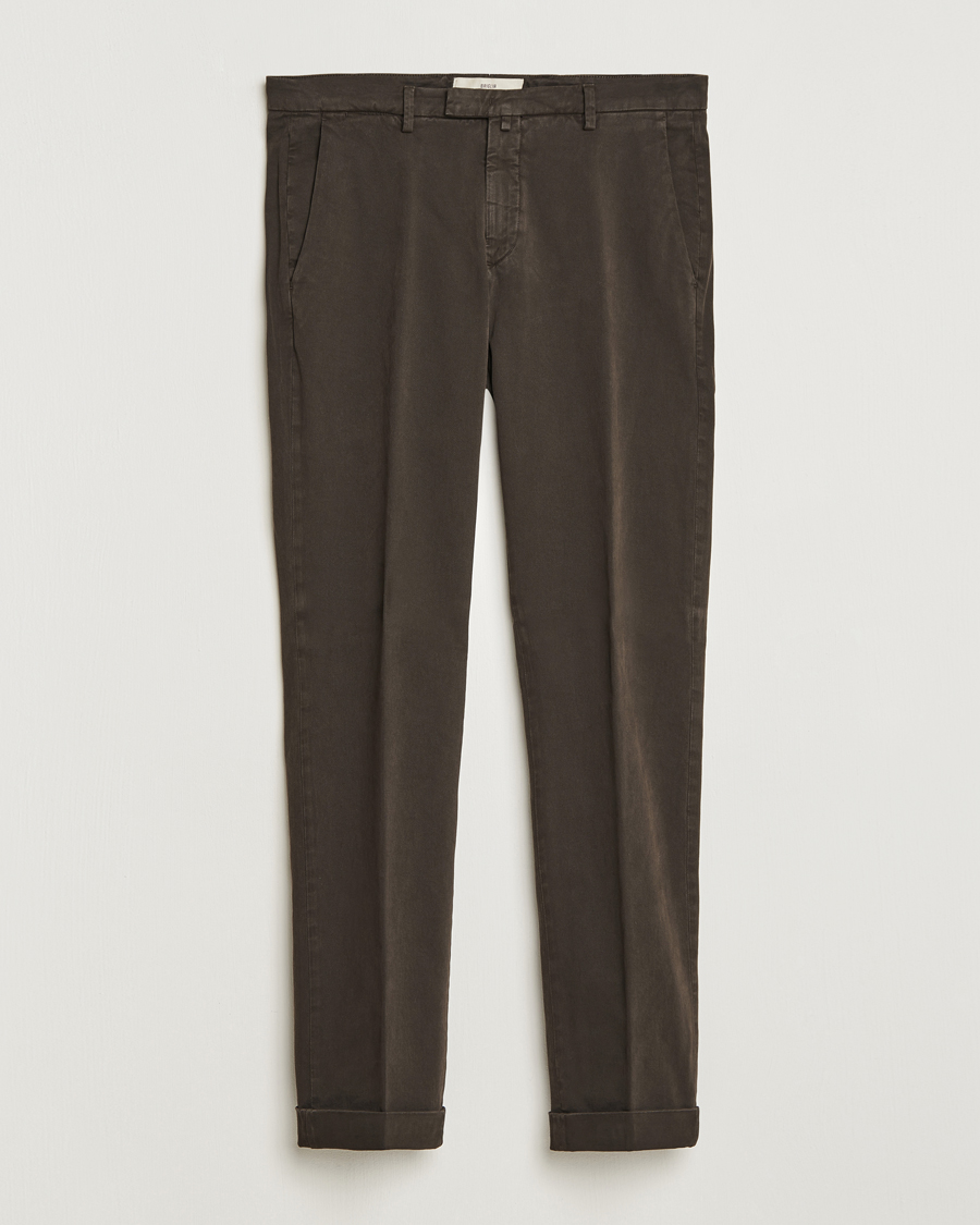 Homme | Pantalons | Briglia 1949 | Slim Fit Cotton Stretch Chino Dark Brown