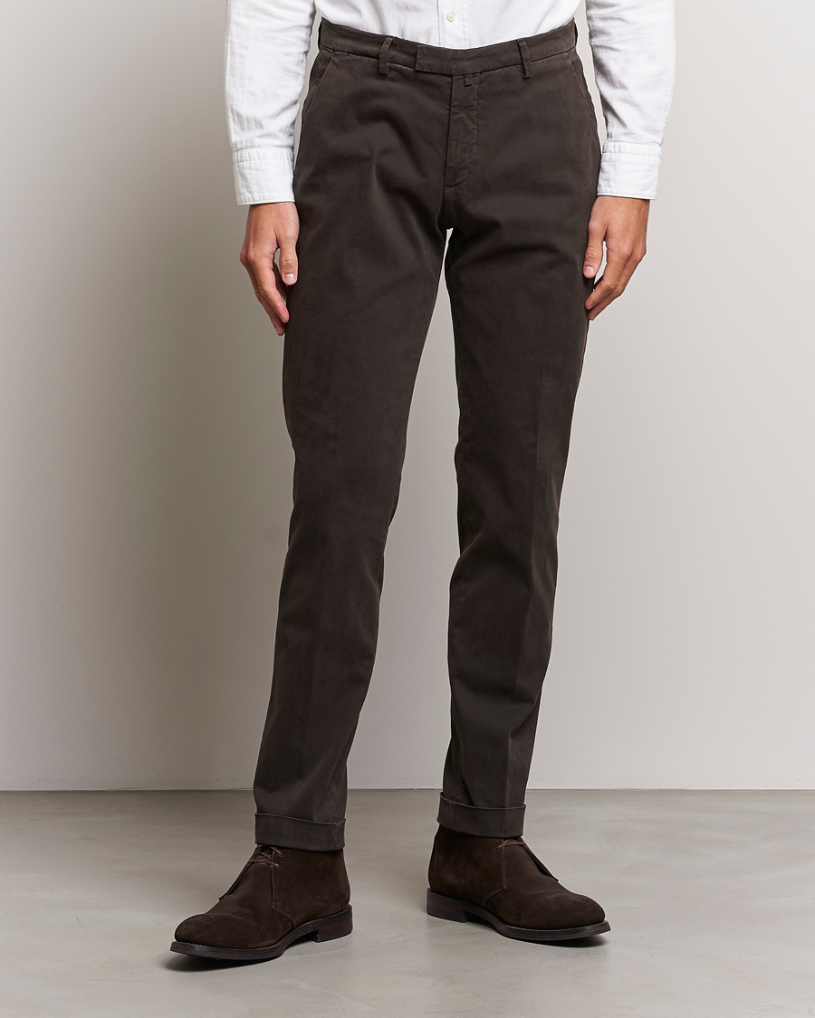 Homme | Pantalons | Briglia 1949 | Slim Fit Cotton Stretch Chino Dark Brown