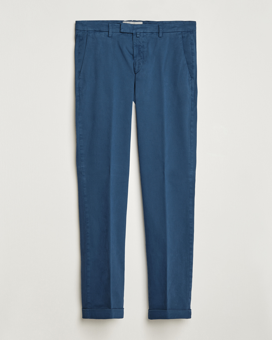 Homme | Pantalons | Briglia 1949 | Slim Fit Cotton Stretch Chino Steel Blue