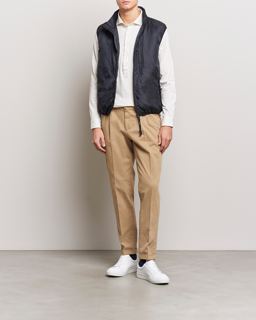 Homme | Pantalons | Briglia 1949 | Easy Fit Pleated Cotton Stretch Chino Beige