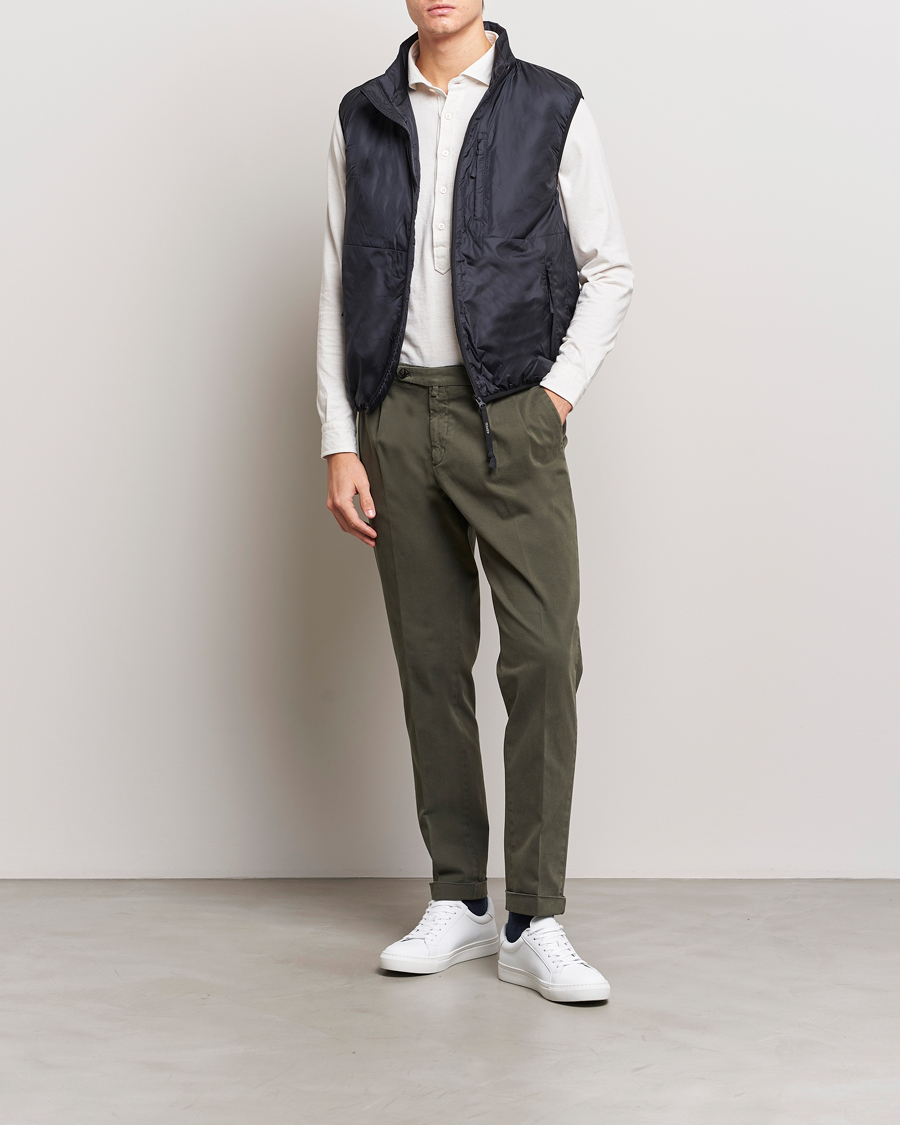 Homme | Pantalons | Briglia 1949 | Easy Fit Pleated Cotton Stretch Chino Military