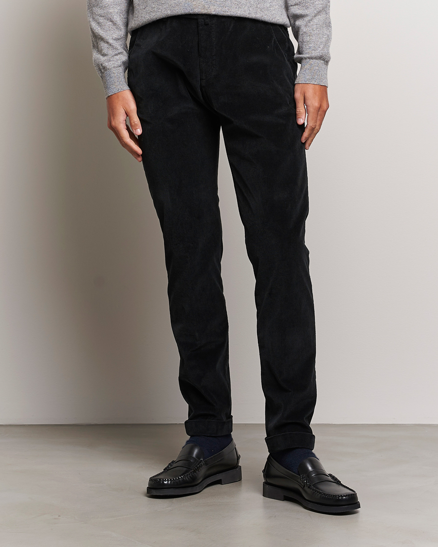 Homme | Pantalons | Briglia 1949 | Slim Fit Corduroy Trousers Black
