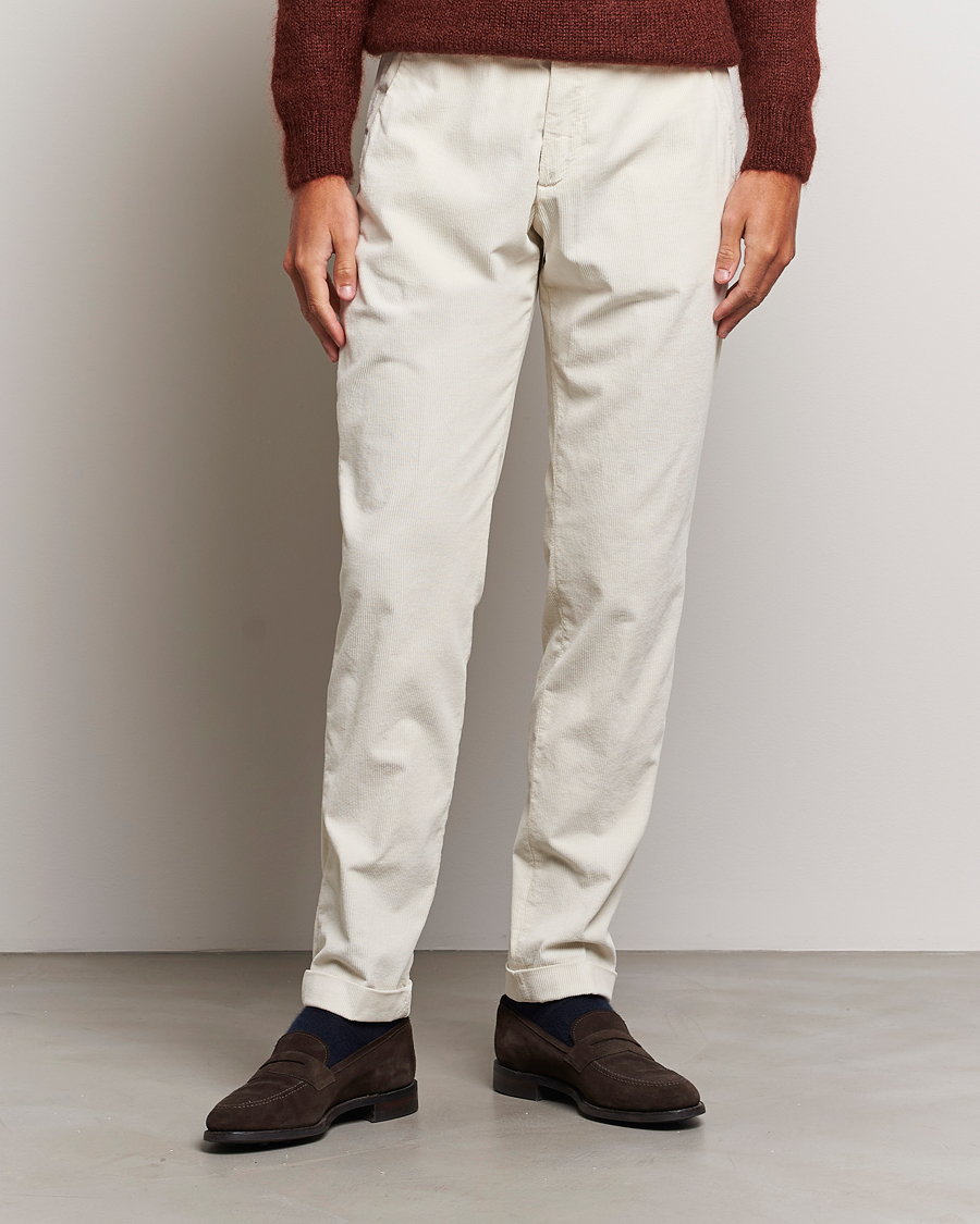 Homme | Pantalons | Briglia 1949 | Slim Fit Corduroy Trousers Off White