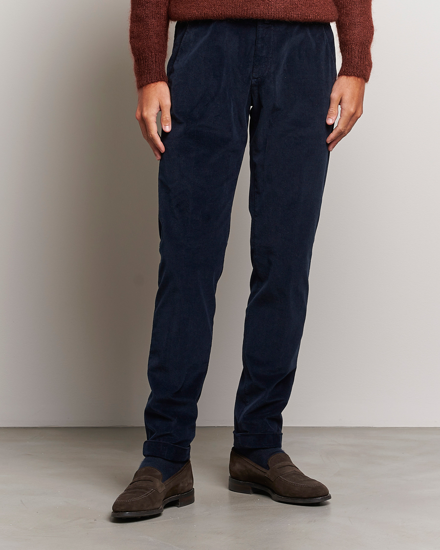 Homme | Pantalons | Briglia 1949 | Slim Fit Corduroy Trousers Navy