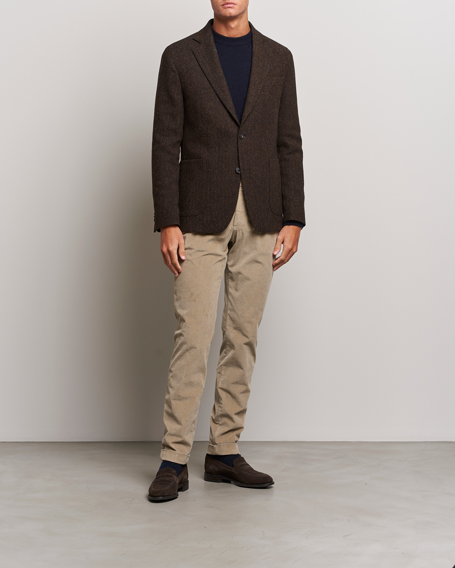 Homme | Pantalons | Briglia 1949 | Slim Fit Corduroy Trousers Beige