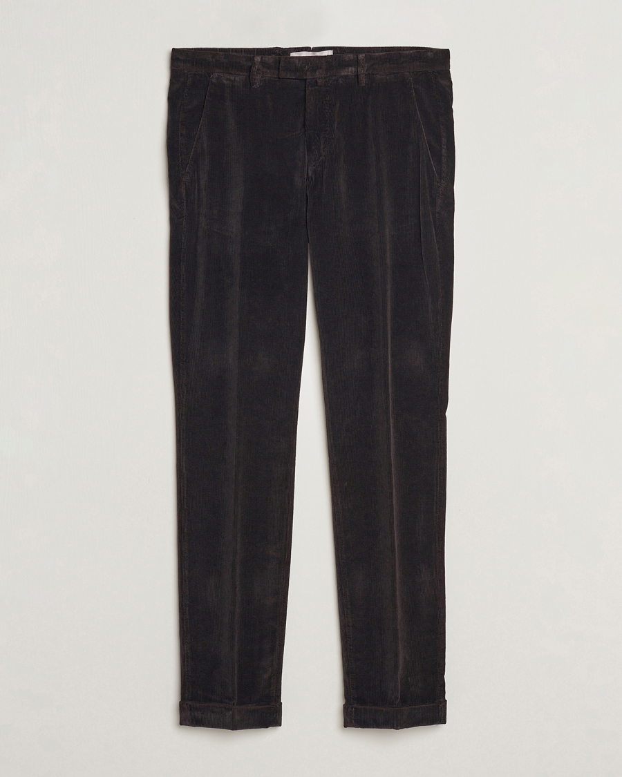 Homme | Pantalons | Briglia 1949 | Slim Fit Corduroy Trousers Dark Brown