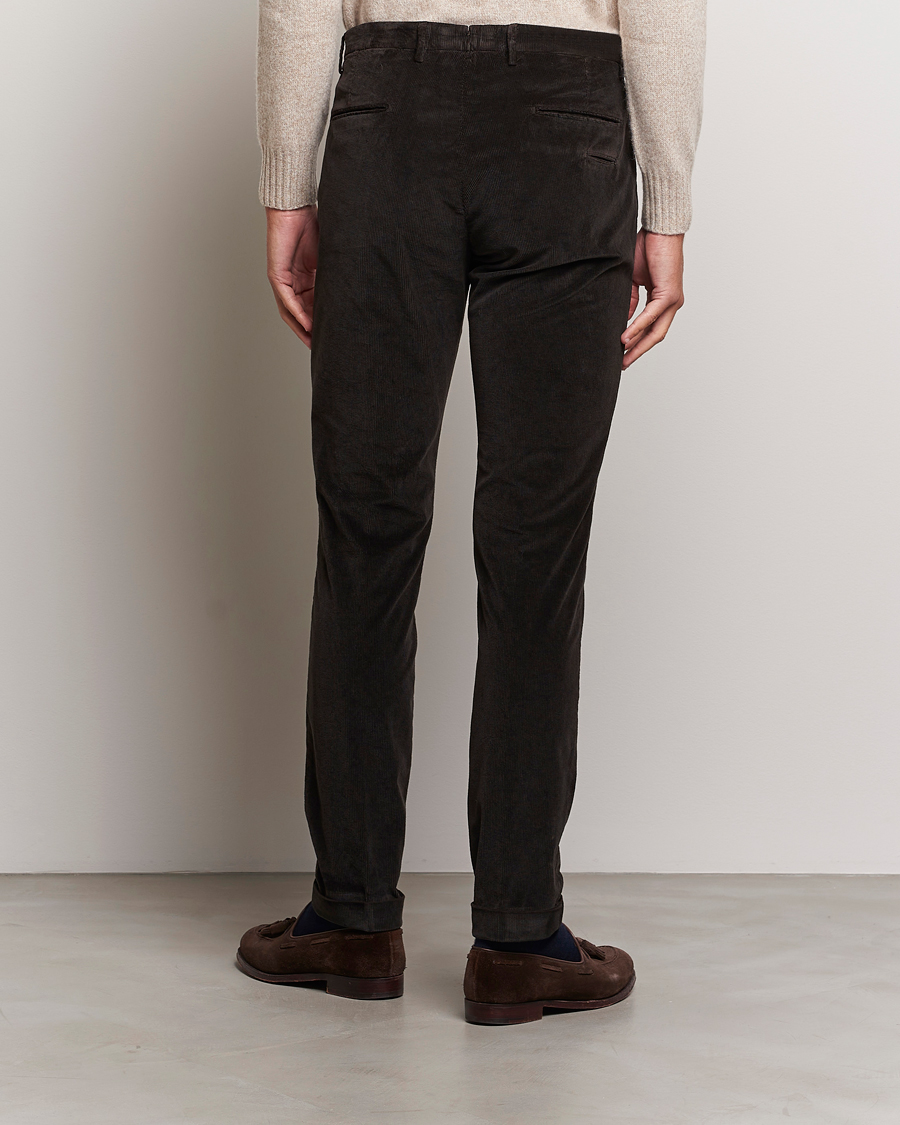 Homme | Pantalons | Briglia 1949 | Slim Fit Corduroy Trousers Dark Brown