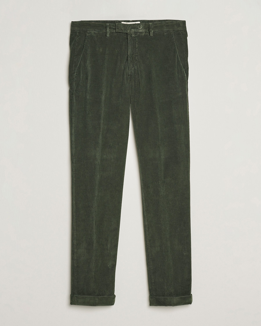 Homme | Pantalons | Briglia 1949 | Slim Fit Corduroy Trousers Dark Green