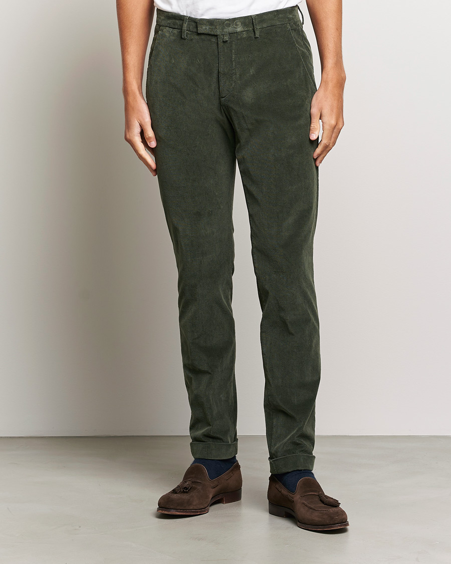 Homme | Pantalons | Briglia 1949 | Slim Fit Corduroy Trousers Dark Green