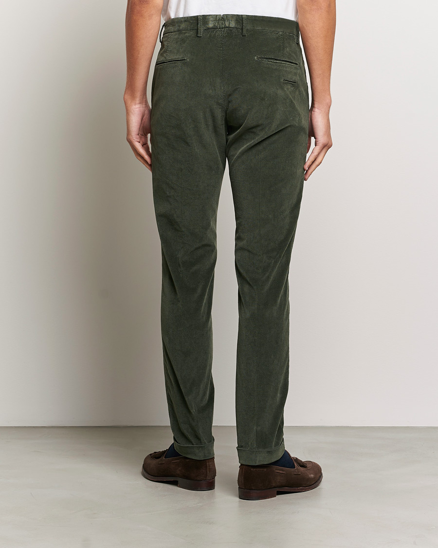 Homme | Pantalons | Briglia 1949 | Slim Fit Corduroy Trousers Dark Green