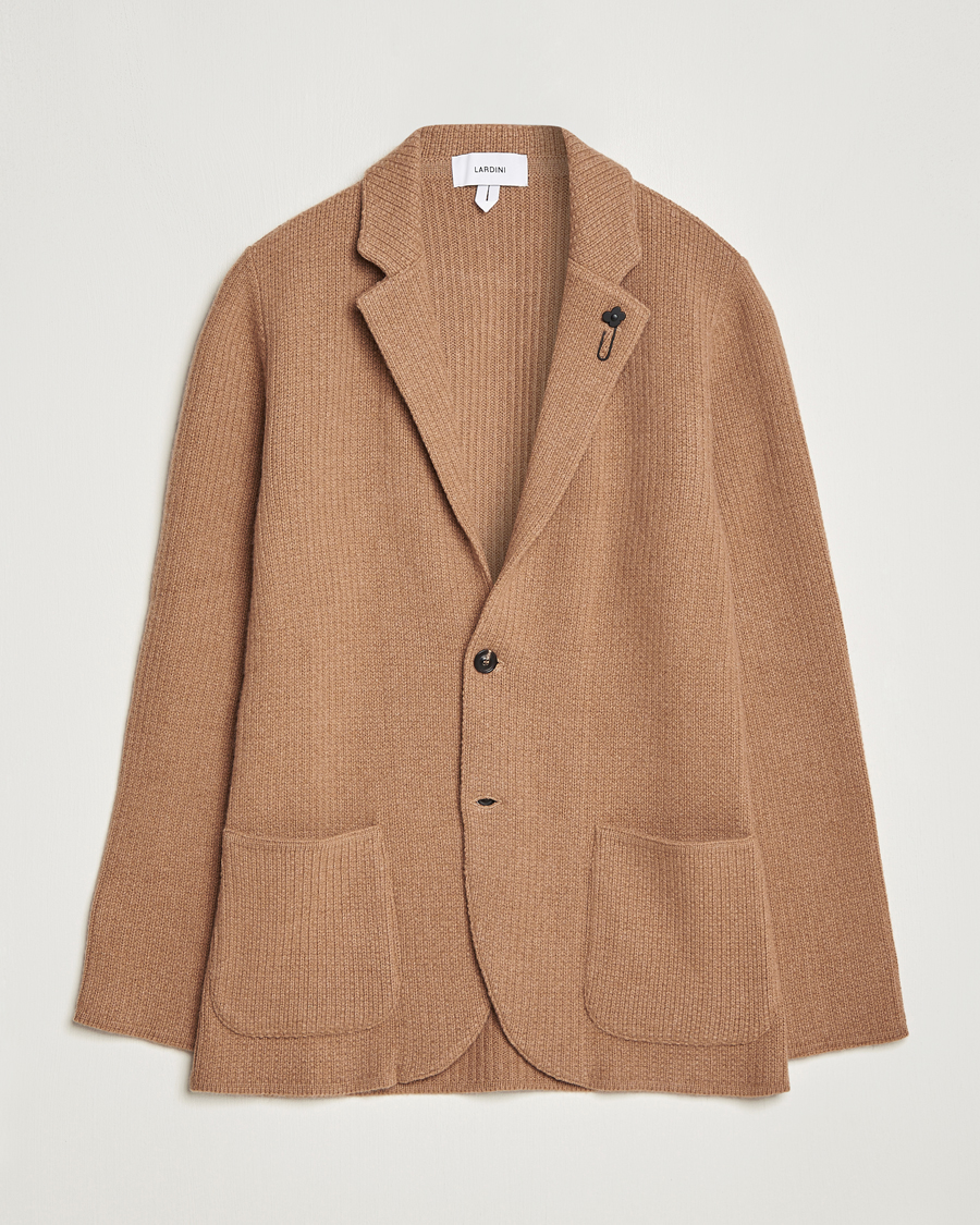 Homme | Blazers | Lardini | Knitted Cashmere Blazer Beige