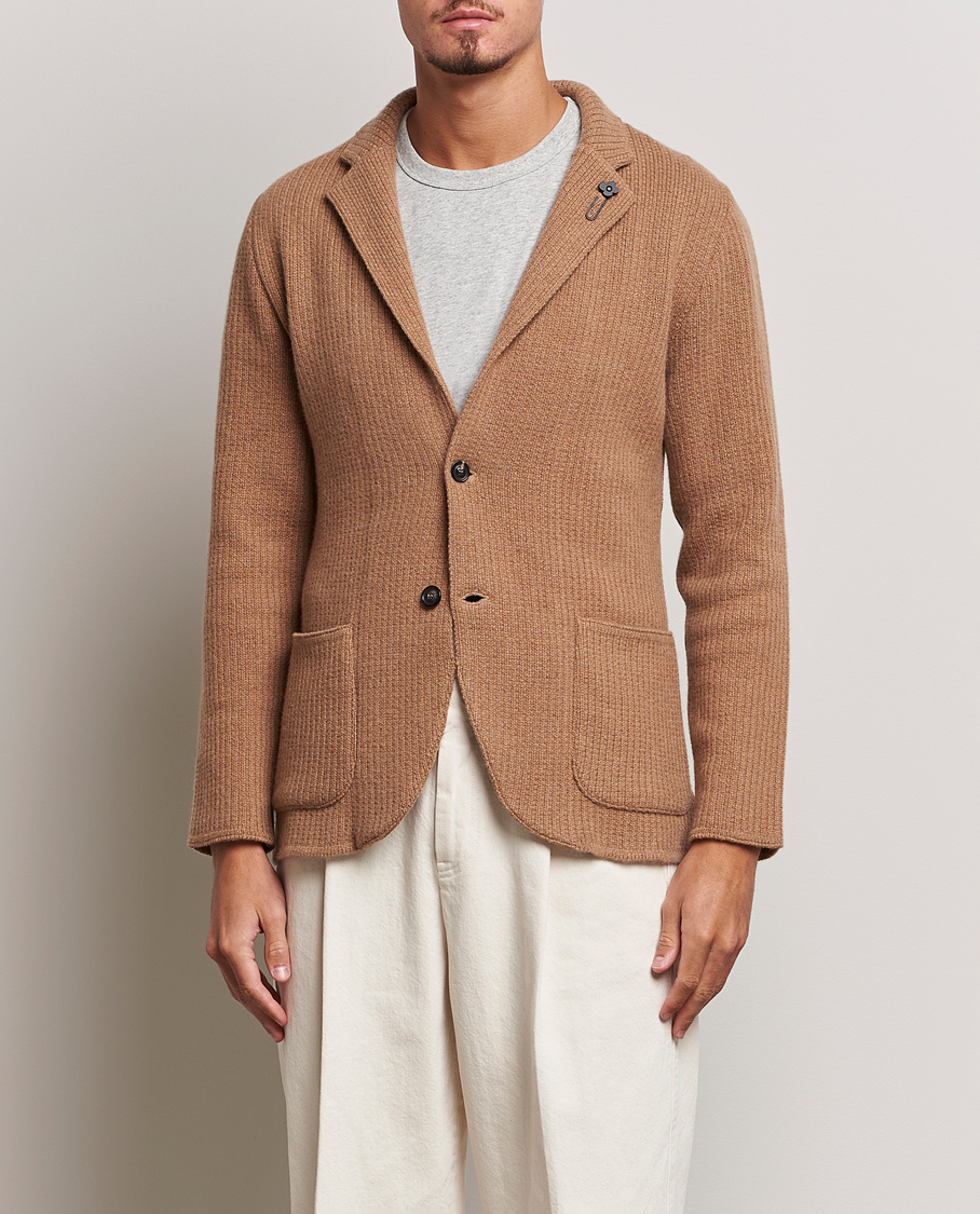 Homme | Sections | Lardini | Knitted Cashmere Blazer Beige