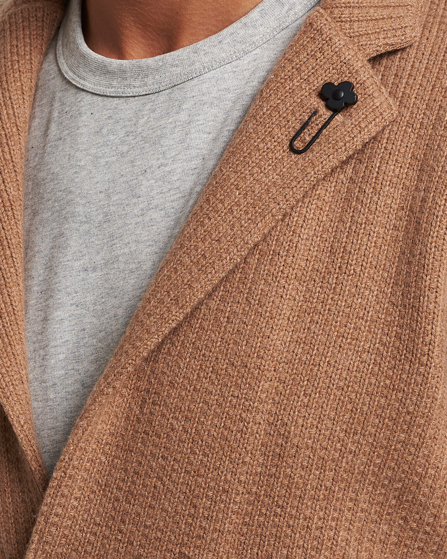 Homme | Blazers | Lardini | Knitted Cashmere Blazer Beige